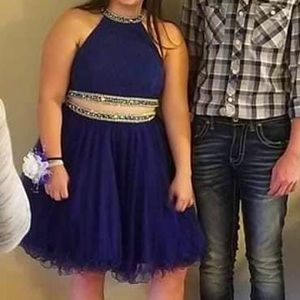 Blue 2 piece homecoming dress size 6